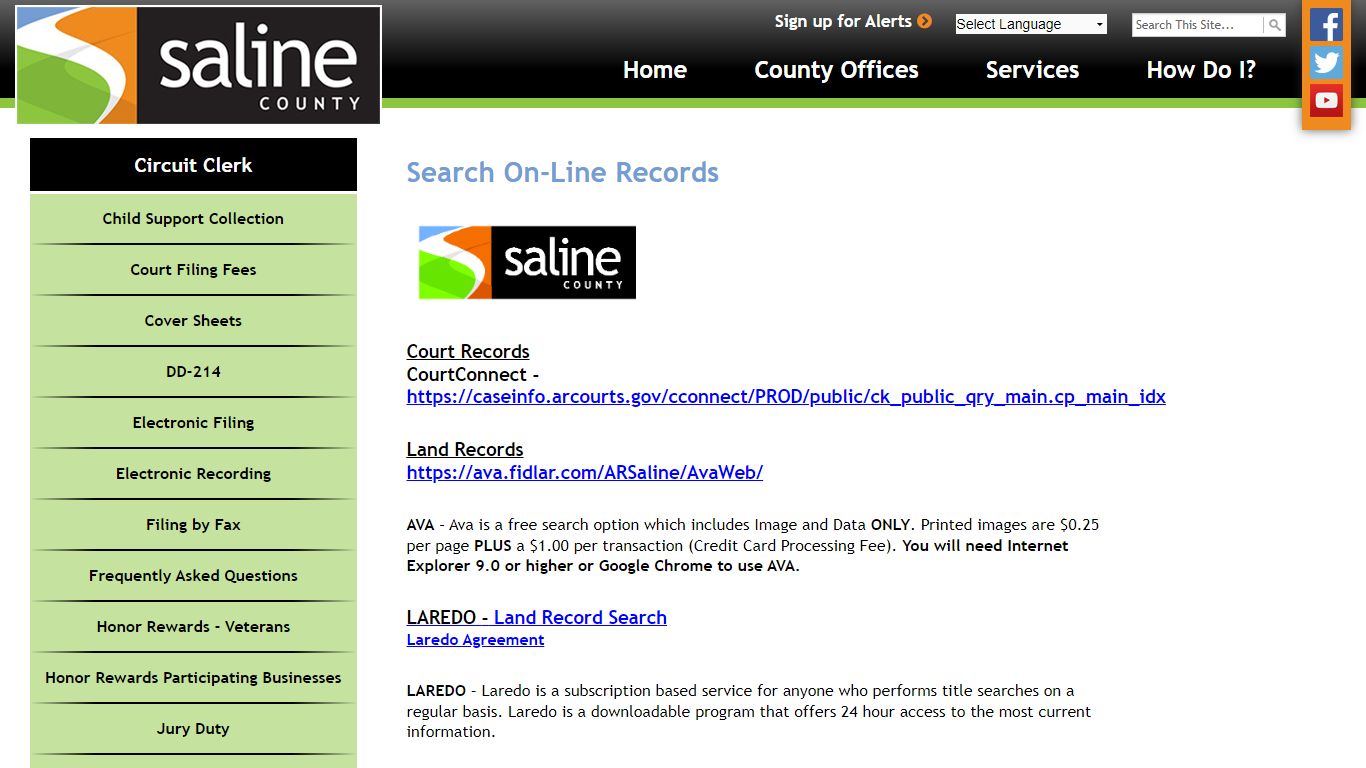 Search On-Line Records | Saline County Arkansas