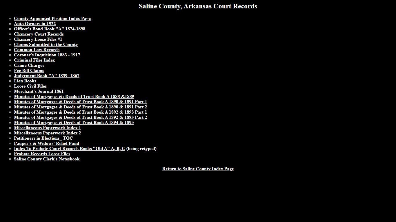 Saline County, Arkansas Court Records - ARGenWeb