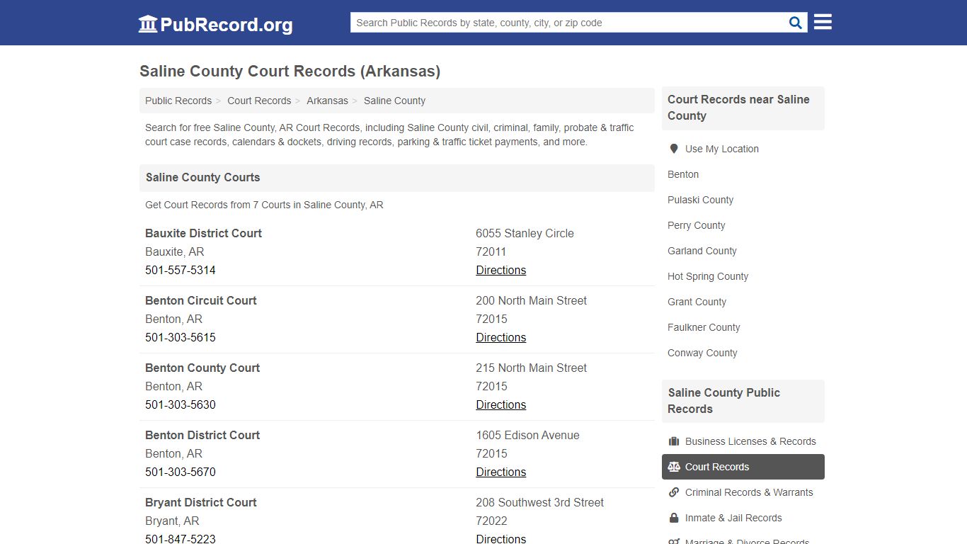 Free Saline County Court Records (Arkansas Court Records) - PubRecord.org